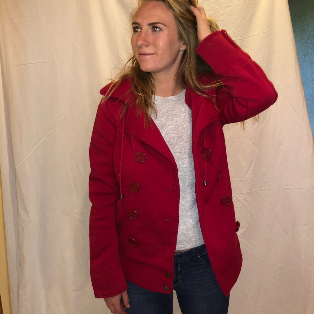 Pea coat red